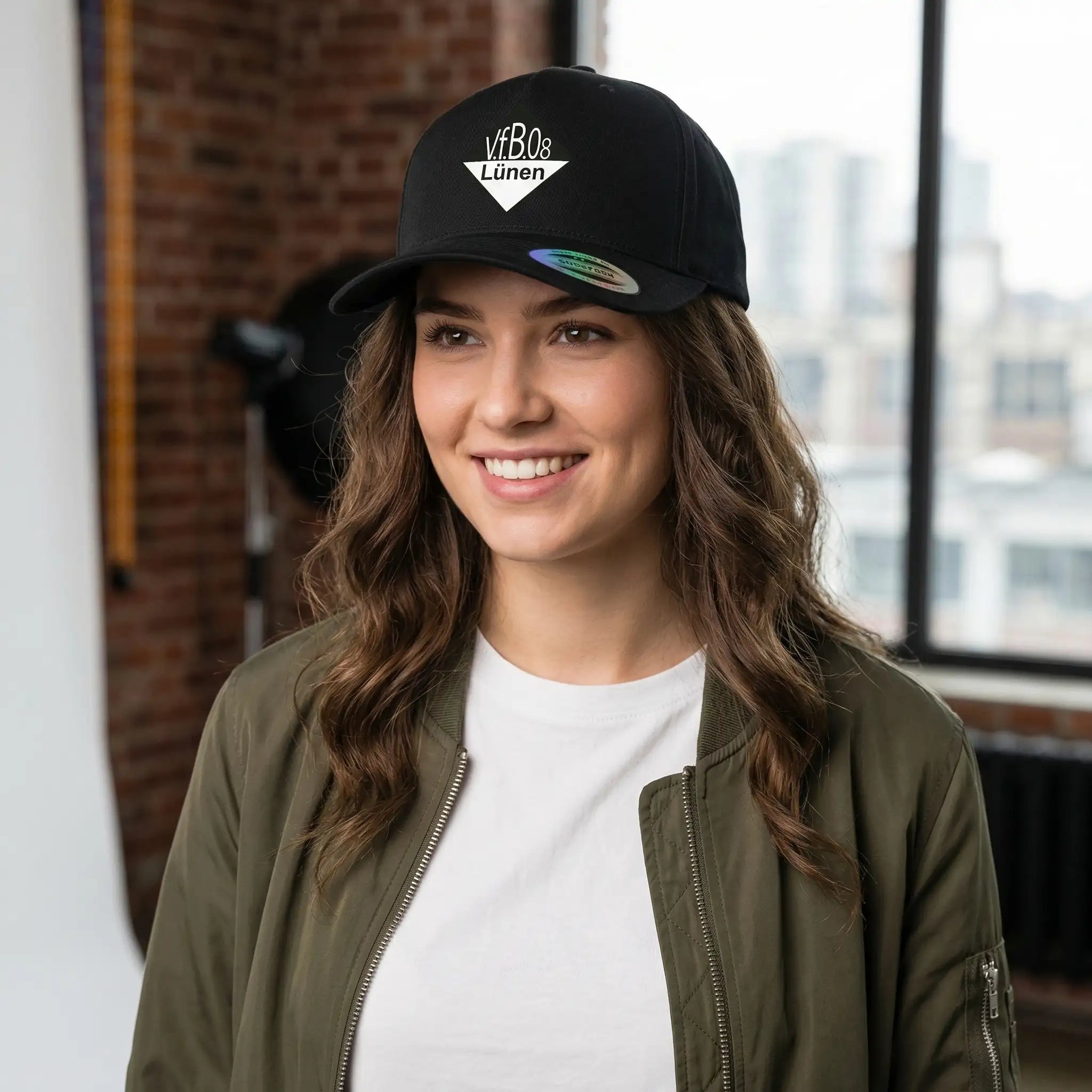 Basecap 5 Panel All Black Wappen